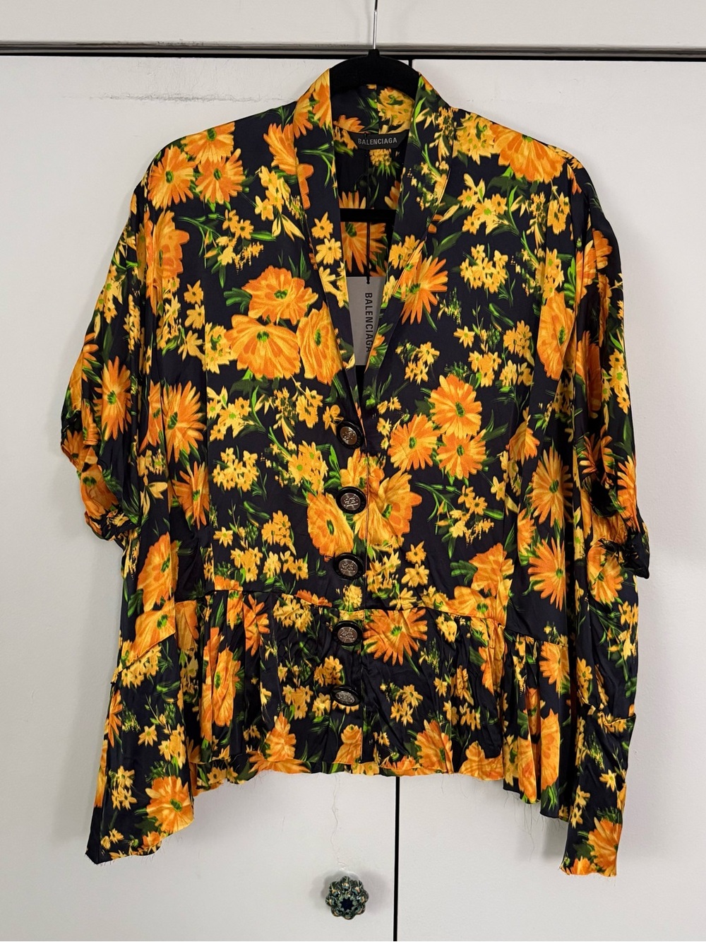 Balenciaga 2022 Demna Gvasalia Silk Floral Blouse
